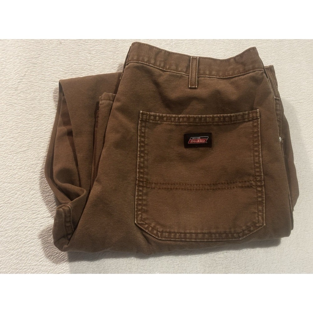 Dickies Pants Men's 36x30 Brown Carpenter Y2K Vintage Relaxed Fit Canvas Utility